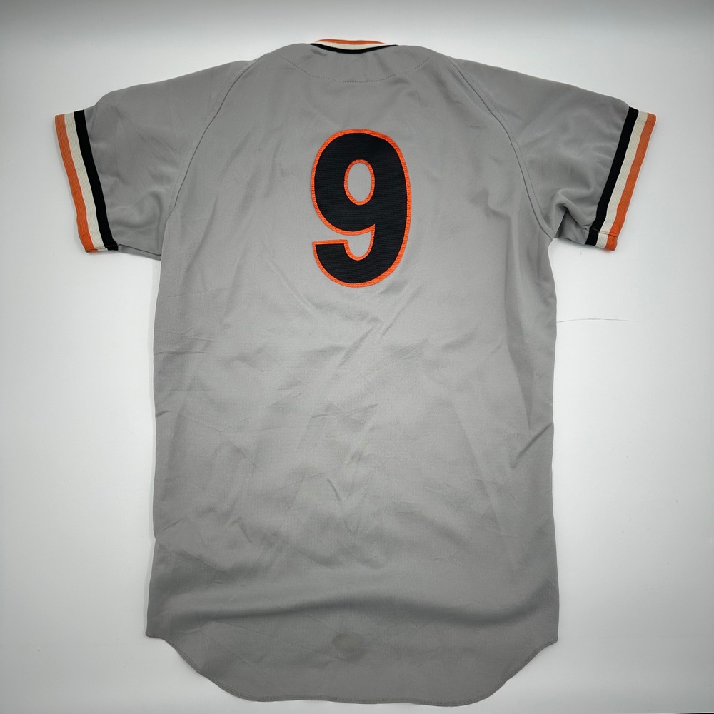 Vintage Descente Wako 9 Baseball Jersey Grey Orange Black Mens L D-300T Japan - Picture 15 of 15